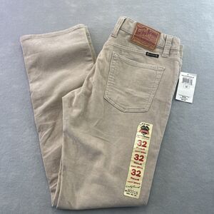 Lucky Brand Lola Straight Leg Mid Rise Slim Fit Beige Corduroy 14 Womens 32